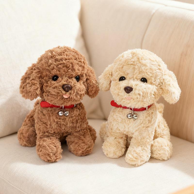 253545Cm Bell Teddy Dog Doll Long Plush Puppy Toy Brown Beige Cartoon Cute Animal Tongue Out Plushie Birthday Gift