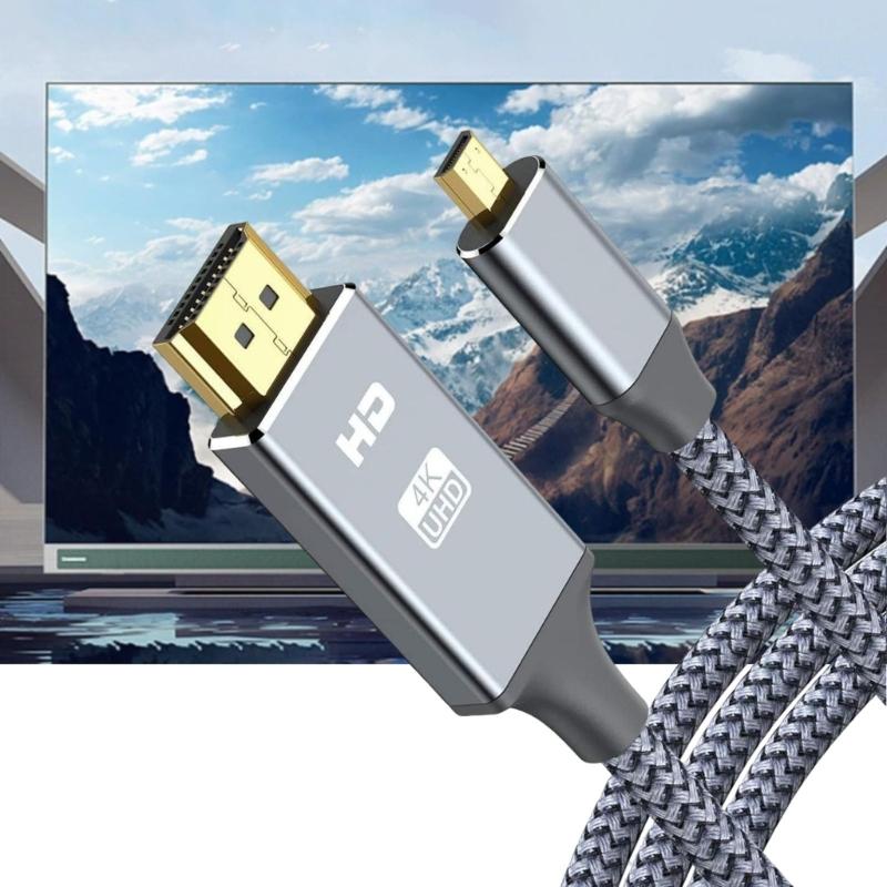 60Hz Video Cable High Speed Adapter Cord for Camera Monitor Laptop Nylon Braided Connection Wire