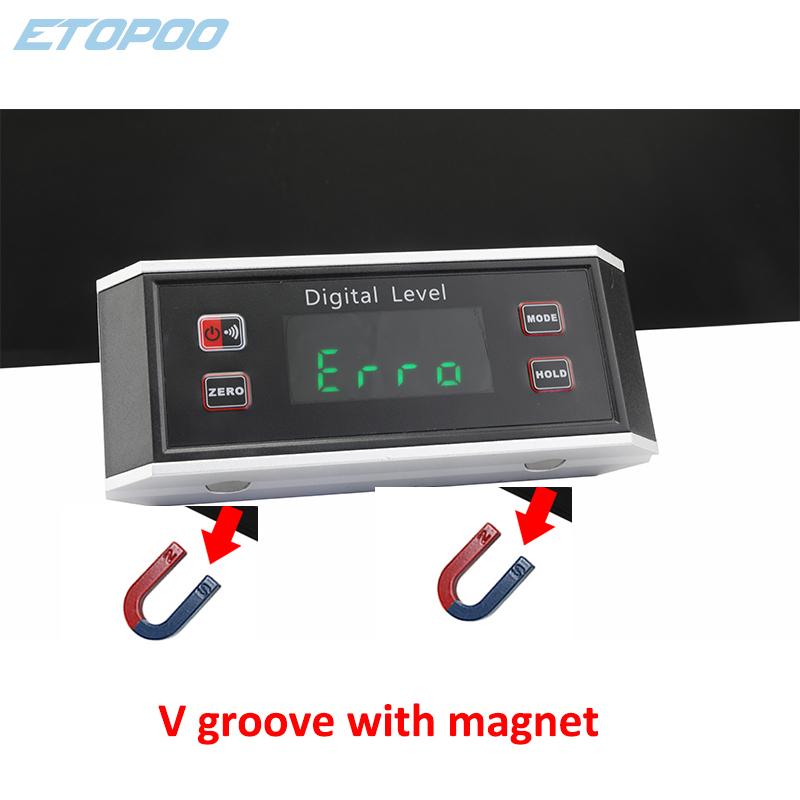 IP65 Digital LCD Protractor Angle Finder Level Inclinometer Magnetic V-Groove 0~360degree Inclinometer Level Box with Magnet
