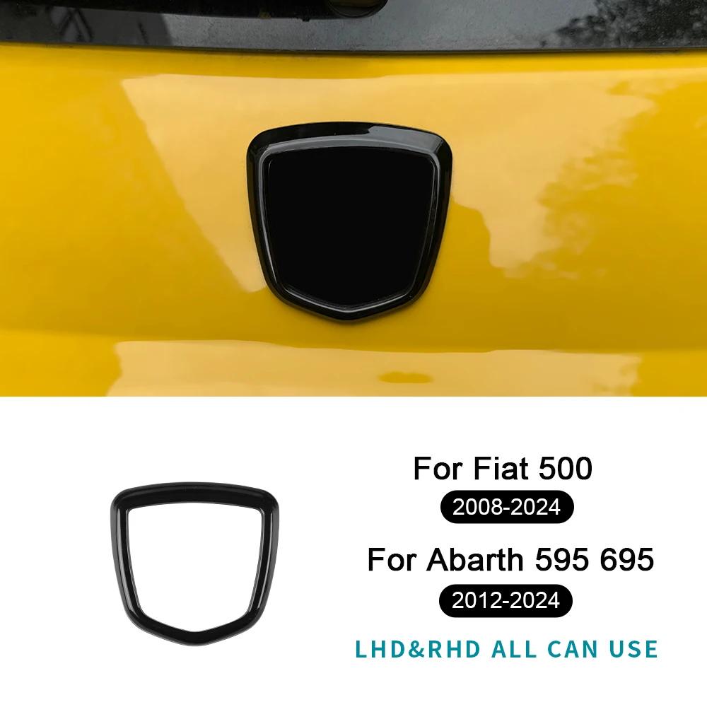 For Fiat 500 2008-2024 Abarth 595 695 2012 2013 2014 2015 2016 2017 2018 -2024 Rear Badge Frame Decoration Cover ABS Trim