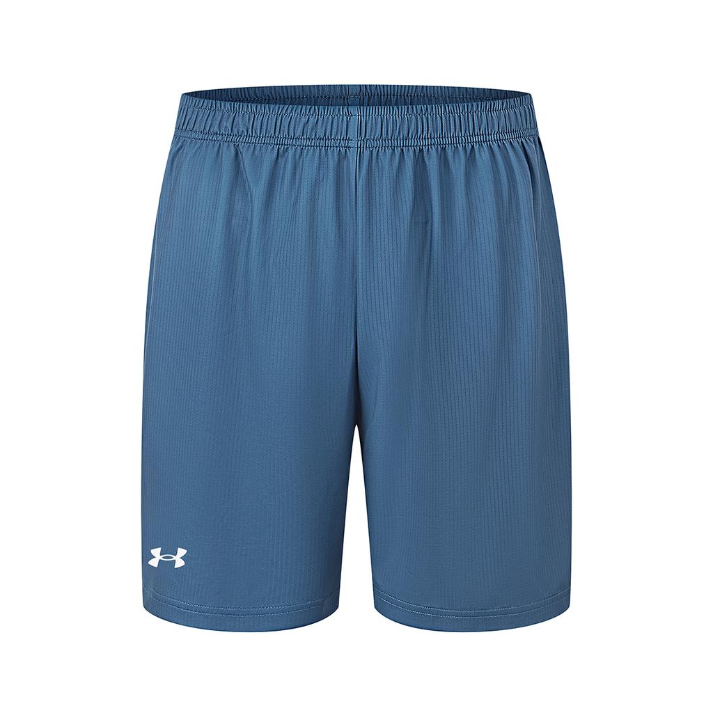 Under Armour Solid Color Quick-Dry Breathable Knitted Mid-Waist Sports Shorts Unisex Shorts Blue 23500203-343