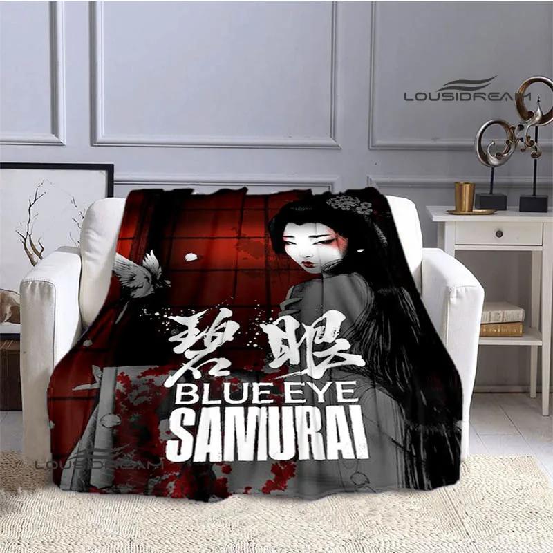 Blue Eye Samurai Cartoon blankets picnic blanket Flannel Warm blankets Soft Cozy Blankets Home travel blanket Birthday Gift