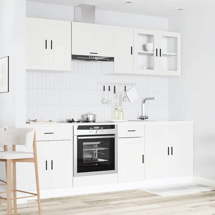 VidaXL Ensemble de 8 meubles de cuisine "Porto" en bois d'ingénierie blanc 3314841