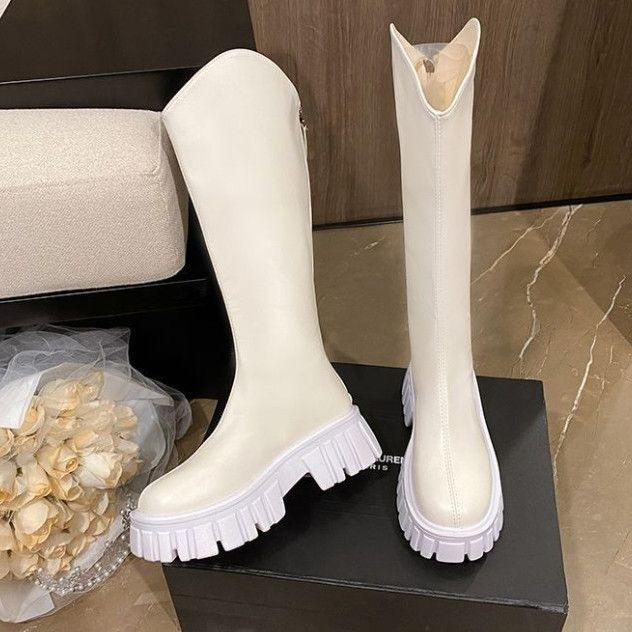 Long tube high heels increase height, a must-have temperament for small people, high boots but over the knee, the new thick sole increases height