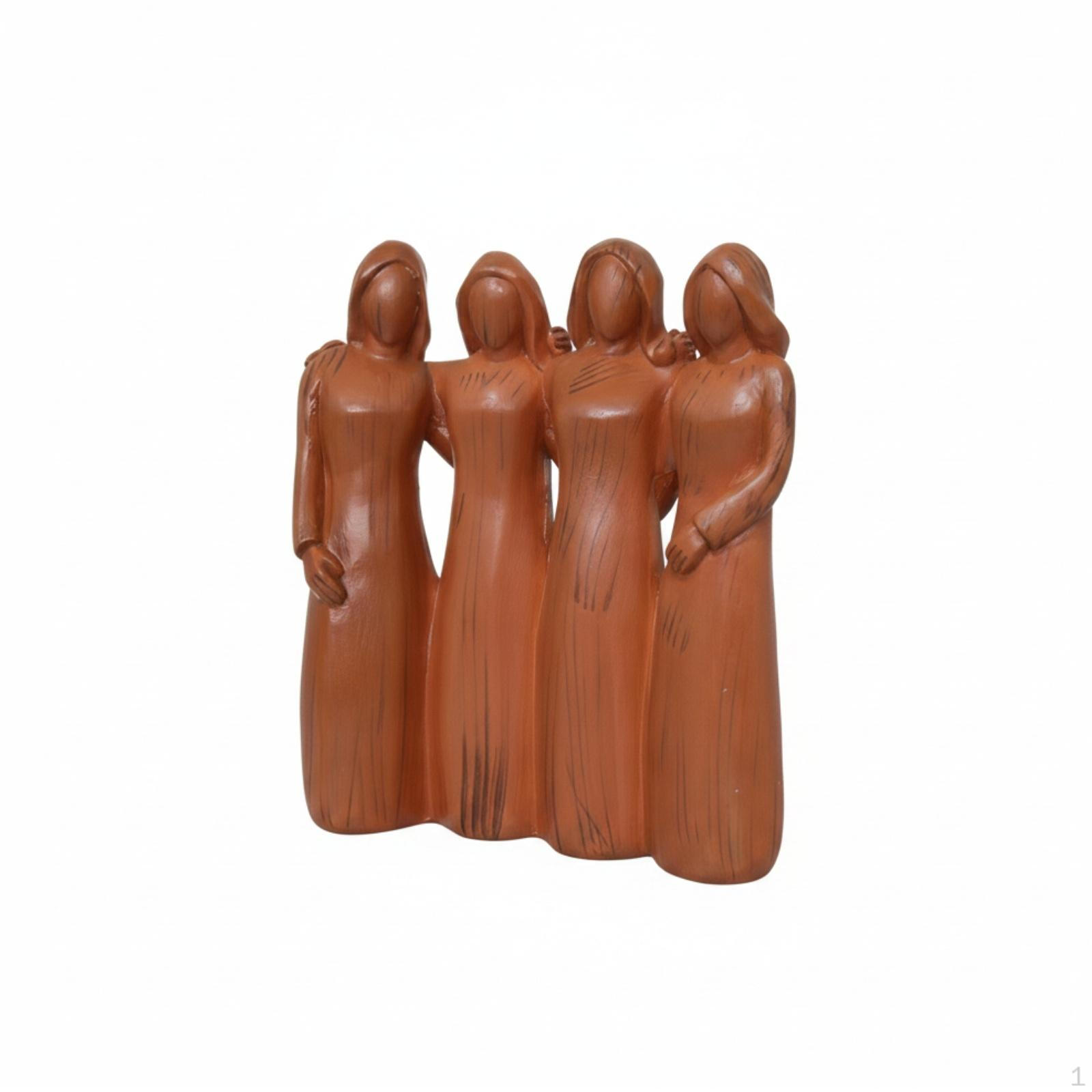 Figurine with WoodGrain Finish Tabletop Resin Faceless Statue for Art Collectors,