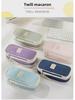 Double-Layer Macaron Composite Cloth Pencil Case with Large Capacity - Japanese & Korean Style, Multifunctional for Students