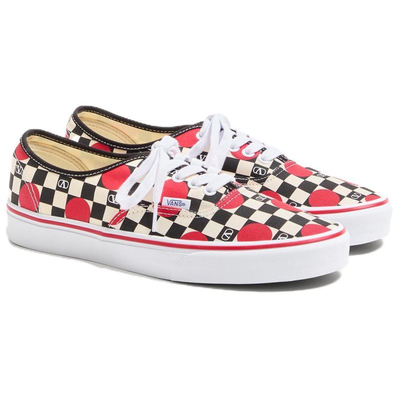 Valentino x Vans Authentic Skateboard Shoes Unisex Beige Black Sneakers YS0M23WHXBAG