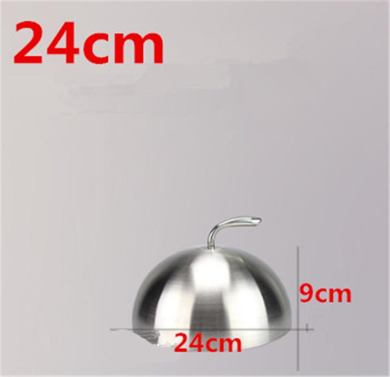 Golden and Stainless steel steak cover luxury western food covers thick iron plate cover 20cm to 28cm gold non-magnetic food lid