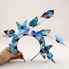 Wreath Prop Butterfly Bridal Tiaras LED Glow Decoration Butterfly Garland Wedding Headwear Colorful Butterfly Hair Band