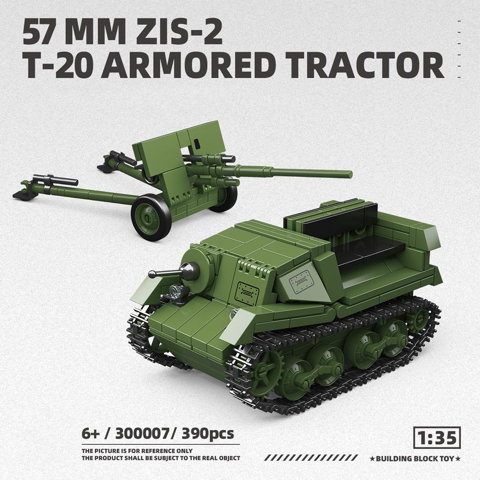 WW2 Military Soviet Army BT-5 Tank Armored Car 57 mm Anti-tank Gun ZIS-6 Katyusha Rocket Building Blocks Bricks Toys Kids Gifts