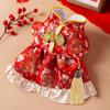 Winter Warm Pet Dog Coat Chinese Style Red Tang Suit Small Dogs Cats Festive New Outfit