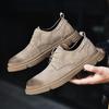 Fashion Fashion Suede Leather Men Casual Shoes Lace Up Male Oxfords Shoes Classic Formal Dress Footwear Versatile Business Shoe Sneakers