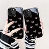 TEMU Hot-selling Pink Simple Bow Apple 13promax Mobile Phone Case iPhone AIR Glass Case