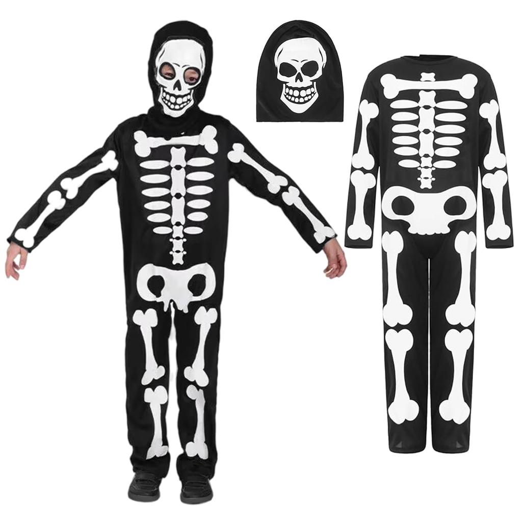 Halloween Kostým Lebka Cosplay Strach Grim Reaper Kostým Chlapci Dívky Dětské Kostýmové rekvizity Kostým Lebka Kostým Převlek Aktivity Škola teroru