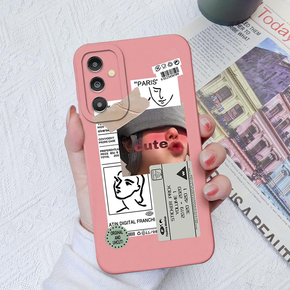 Fall für Samsung Galaxy A31 A51 A14 A13 A04 A03 A02 M13 M23 M32 M54 Süße Mädchen Liebhaber Platz flüssige Weiche stoßfeste Abdeckung für Samsung Paar Fundas