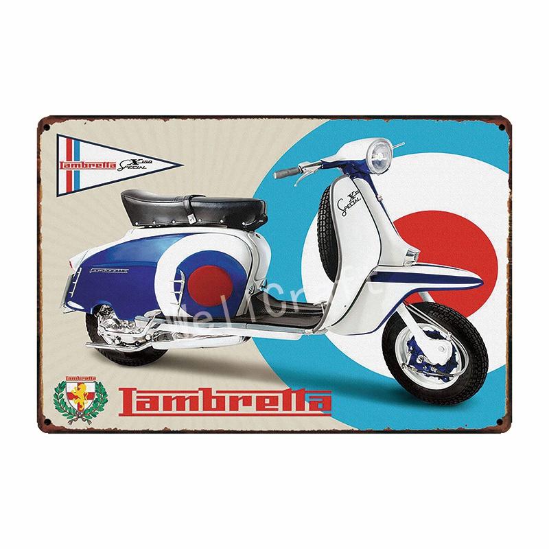 [ WellCraft ] Lambretta Motor Tin Sign Home Wall Plaque Painting Store Decor 20*30 CM FG-204