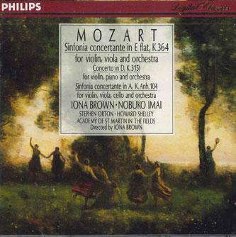 CD IONA BROWNNOBUKO IMAI Mozart Sinfonia Concertante in Ef PHCP644 PHILIPS Japan Classical Used