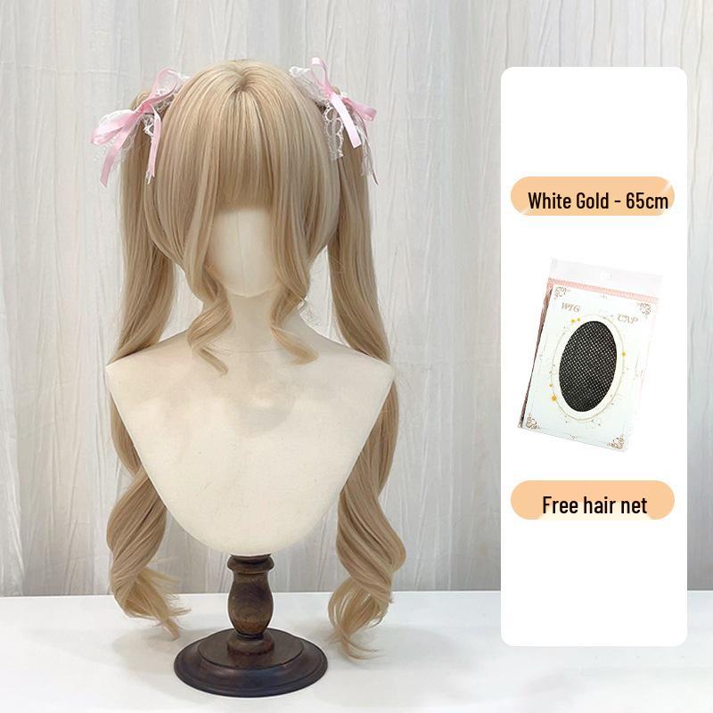 Cross-Border Double Ponytail Lolita Wig - Japanese Roman Curl with Tiger Mouth Clip