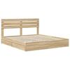 Storage Bed Sonoma Oak 180 x 200 cm Particleboard