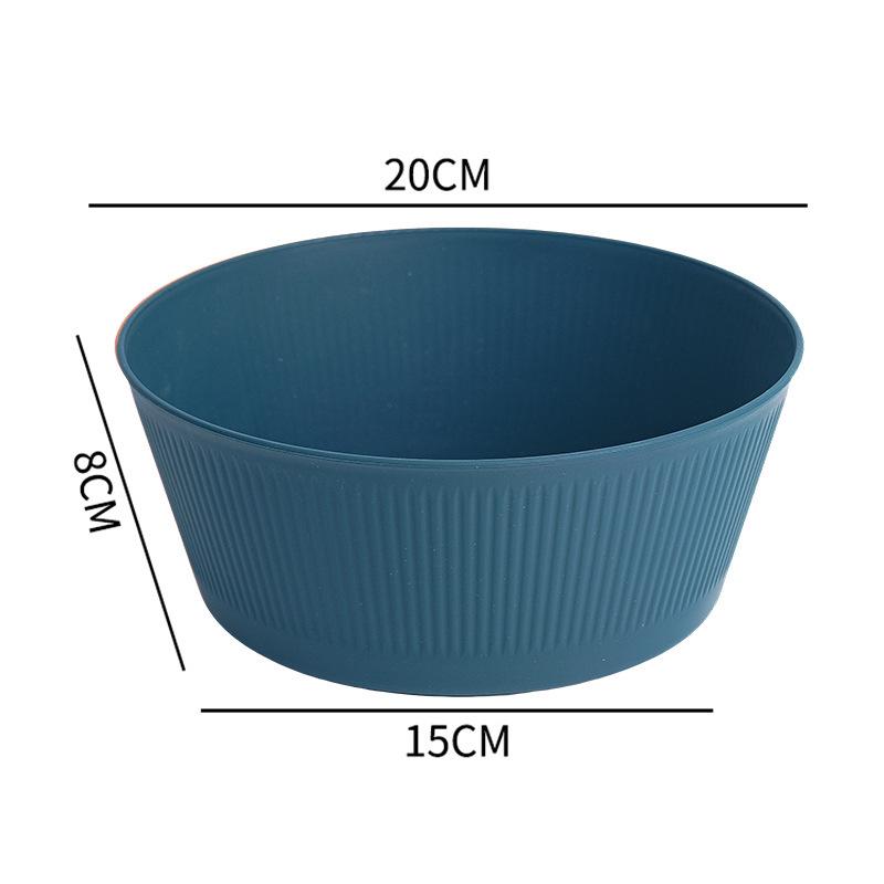20cm Japanese-Inspired Vertical Stripe Bowl for Salad, Noodles, Fruit, Rice, and Soup Vertical Stripe Instant Noodle Bowl (20cm)