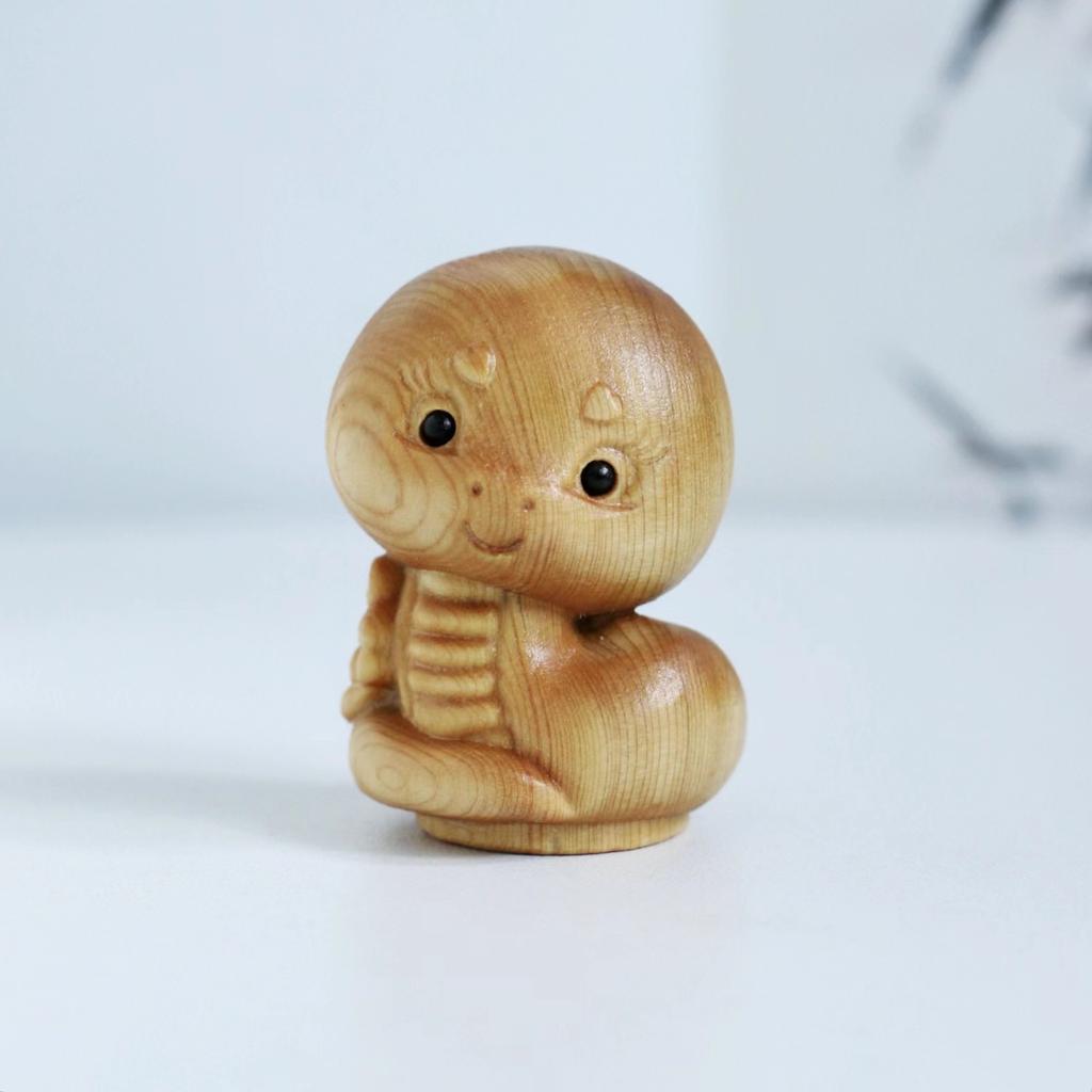 Miniatur Holz Tierkreiszeichen Schlange Figuren Niedliche Tier Schlüsselanhänger Anhänger Büro Schreibtisch Zuhause Dekor Geburtstag Geschenk Kinder Event Souvenir