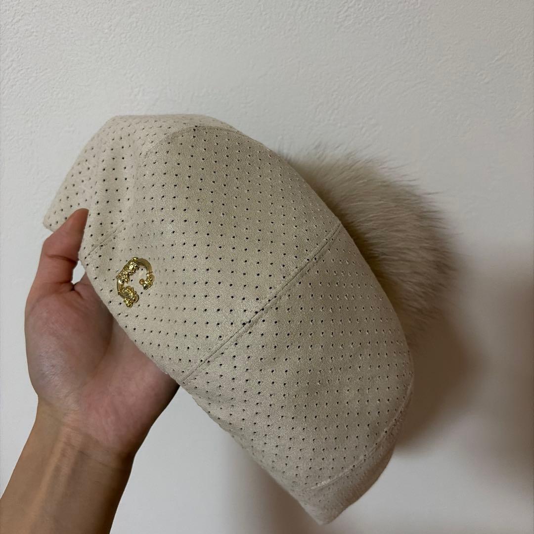 Used CA4LA punching beret with fur