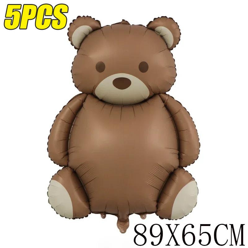 Cute Cartoon Frosted Aluminum Film Balloon Rainbow Police Car Plane Bear Birthday Balloon Party Layout Scene Decoration