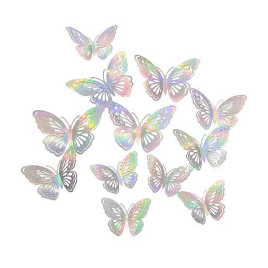 12 Pcs 3D Butterfly Wall Decor 3 Sizes Butterfly Wall Decals for Room Wall Decor Self-Adhesive Removable Stickers for Party
