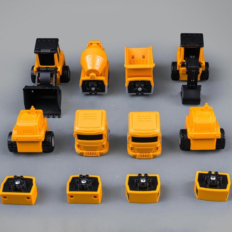 Magnetic Deformation Robot Engineering Car Excavator Mixer Truck Children's Multi-functional Combination Transform Robot Toy