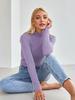 Womens  Casual Long Sleeve V Neck Chambray Blouse Top