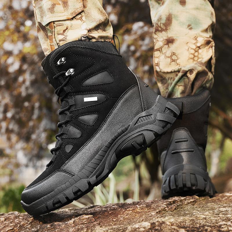 New Combat Boots Men's Large Size Breathable Non-slip Wear-resistant Outdoor Hiking High-top Field Tactical Boots