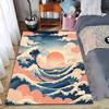 Japanese Wave and Red Sun carpet Non-slip rug suitable for living room and bedroom sofas