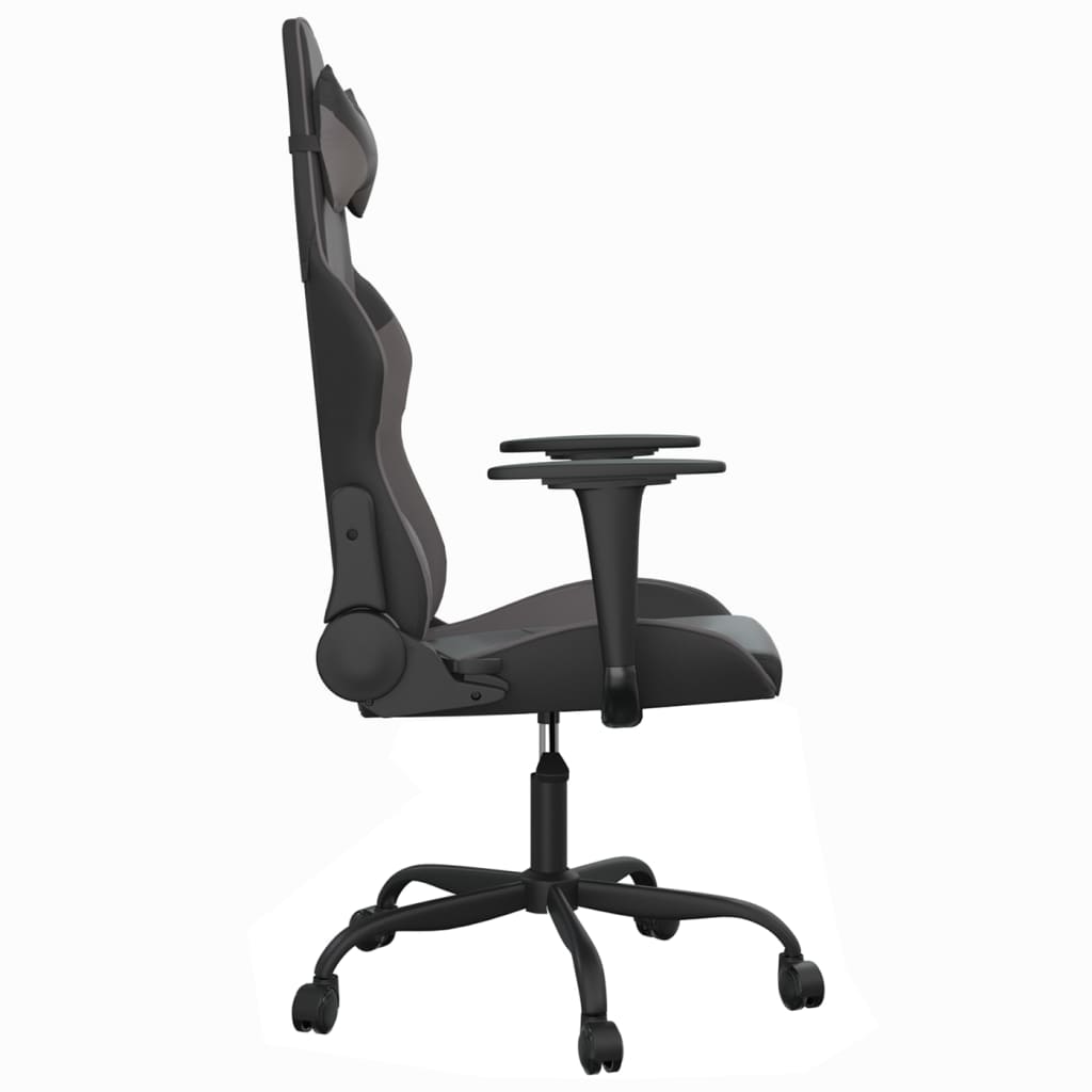 Gaming Chair Black and Gray Faux Leather