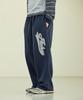 FLUKE Cursive Embroidered Logo Sweatpants Navy Ftp211