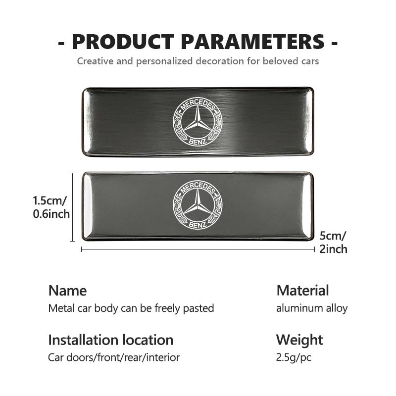 CGRE6 For Benz Aluminum Alloy Car Logo Stickers Auto Body Door Decorative Decals Accessories AMG W213 W124 W108 W126 Exclusive W204