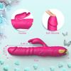Rabbit Vibrator G Spot Clitoral Vibrator Waterproof Rechargeable Realistic Silicone Vibrator with 3 Thrusting 10 Vibrating Modes Sex Toys for Women