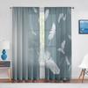 Pink Feather Modern Simple Sheer Voile Curtain for Girls Bedroom Living Room Decoration Chiffon Window Kitchen Tulle Curtains