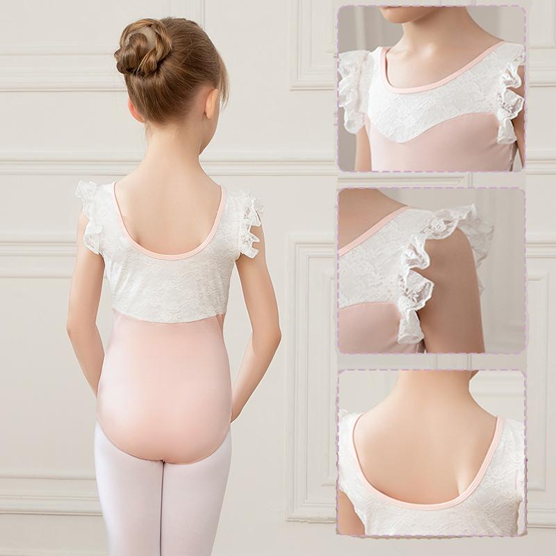 Collant de Ballet para Meninas Básico Manga Curta Roupa de Dança para Criança Algodão Collants de Ginástica Dança Escolar Idade 2-11 Anos