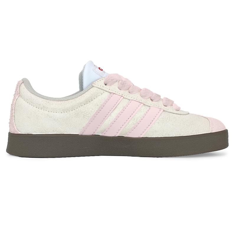 Adidas VL COURT 2.0 Slip Resistant Abrasion Resistant Low top Skateboard Shoes Unisex White Pink HQ1802(Team562--)
