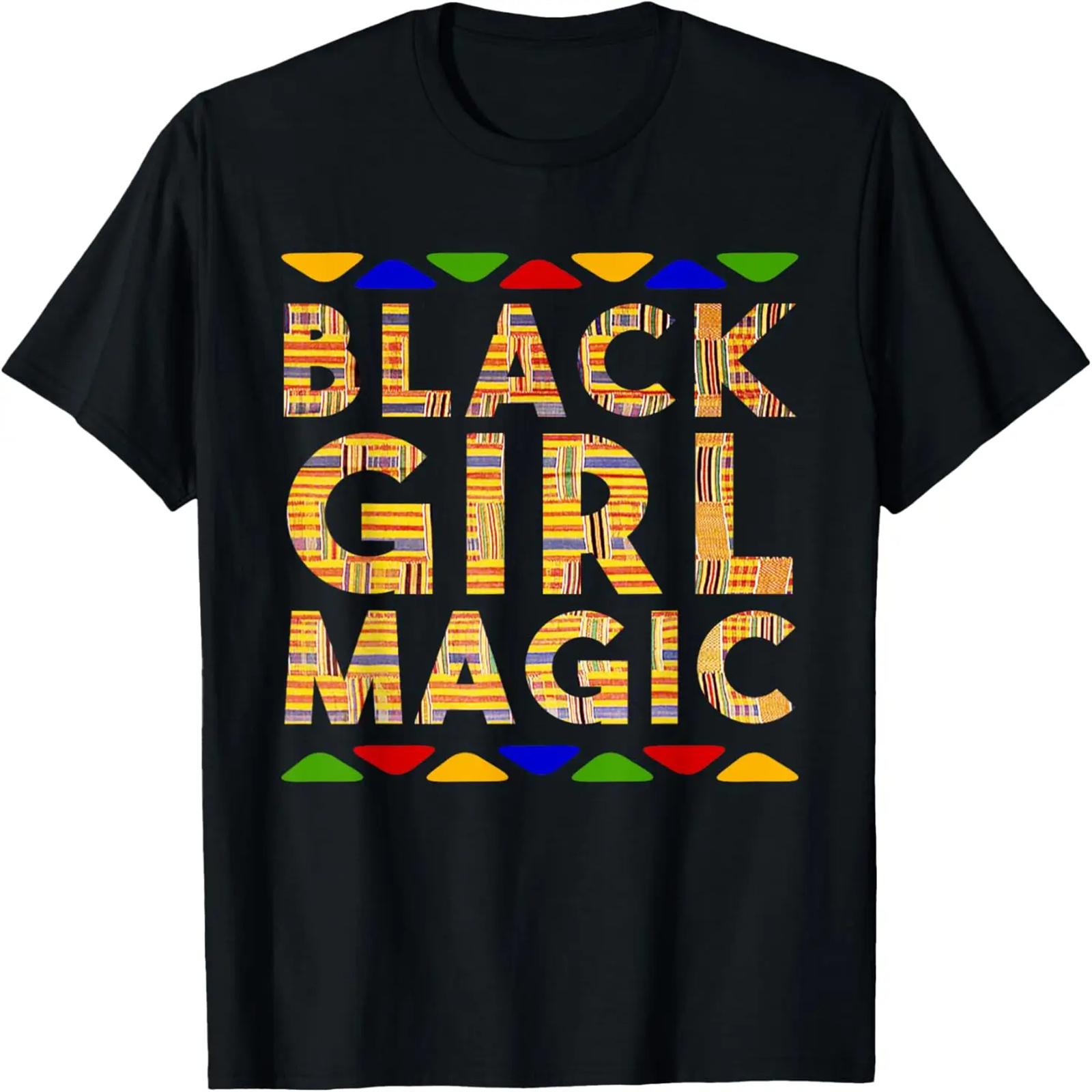 Juneteenth Shirts Women Black Girl Magic Kente Shirt Afro T-Shirt S