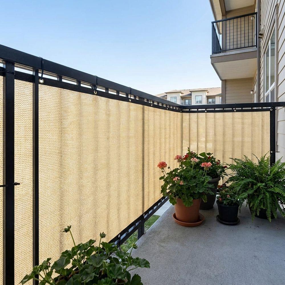 Thickened Balcony Fence Privacy Shade Screen Sun Protection Railing Shade Cloth Screen  Wall Patio