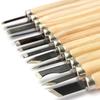 6/8/12pcs High Manganese Steel Engraving Knife with Wooden Handle Handmade Wood Carving Chisel Tools Kit Carving Accessories