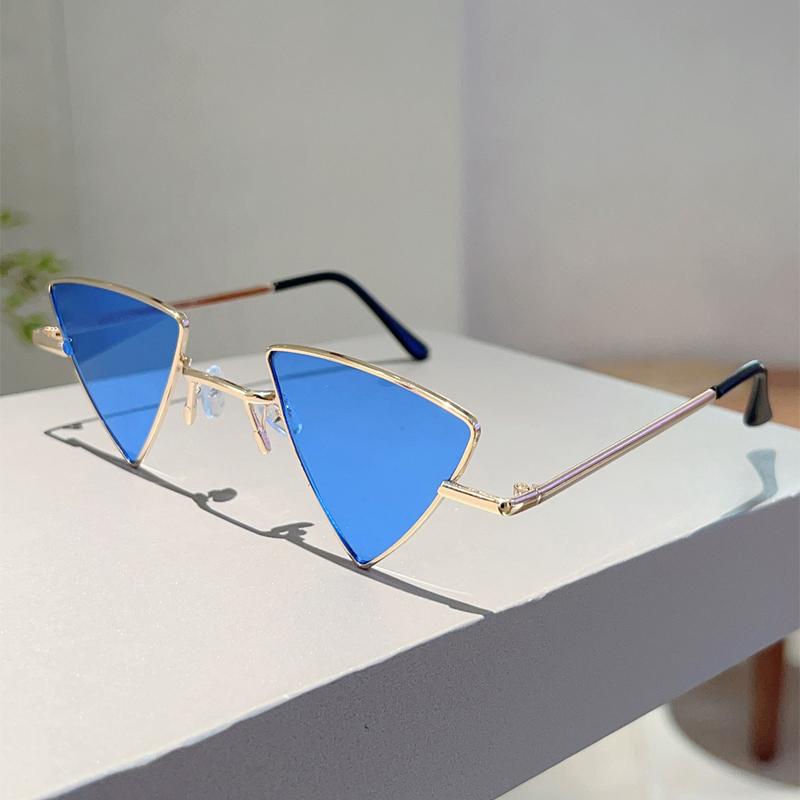 Vintage Triangle Sunglasses  New In Retro Metal Rim Outdoor Casual Shades Women Luxury Brand Design Decor Sun Glasses