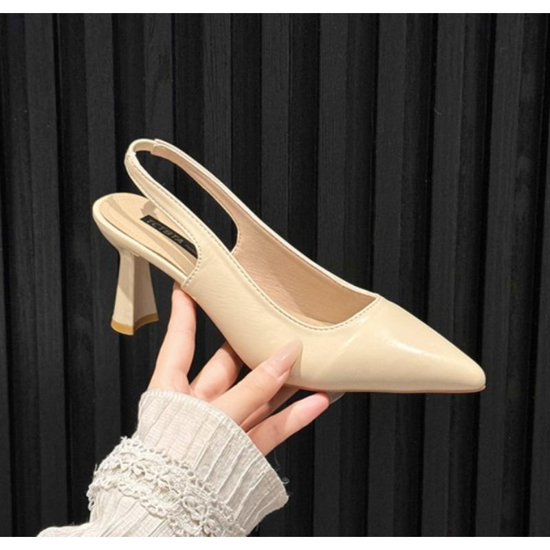 Moda Moda Letnia Nowe Szpiczaste Czółenka na Szpilce Płytkie Oddychające PU Wygodne i Eleganckie Damskie Buty Seksowne Sandały