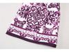 Elegant Purple Floral Jacquard Cotton A-Line Vest Dress