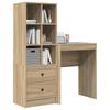 Desk with Drawers and Shelf 2 pcs Sonoma Oak