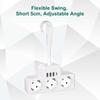 EU Plug Power Strip with 3 USB Type C Fast Charge, Multiple Socket Wall Plug Adapter Electric Outlet Surge Protector for Home