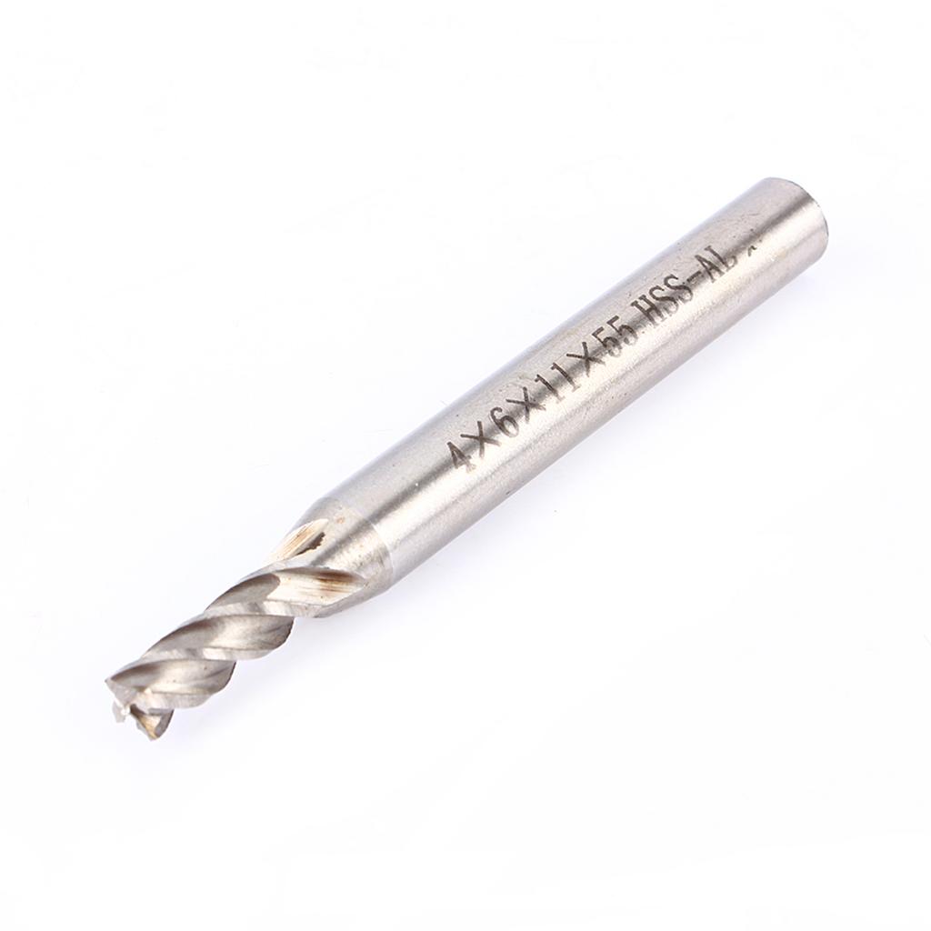 High Quality 4mm 12mm HSS CNC Straight Shank 4 Flute End Mill Cutter Drill Bit