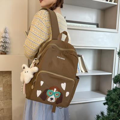 Schoolbag1011 New Embroidered Cartoon Lightweight Casual Backpack Primary and Secondary School Schoolbag Female Cute Versatile Travel Backpack