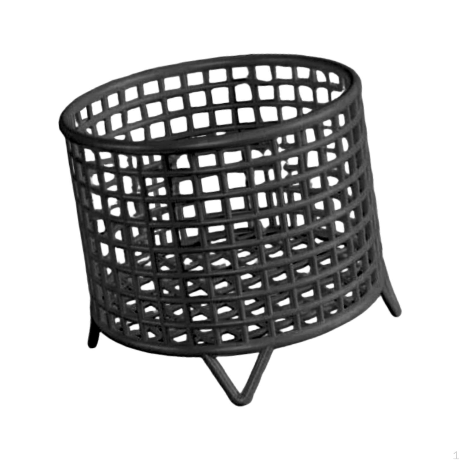 

Round Metal Wire Basket Countertop Organizer Practical Mesh Storage Bin Kitchen Rack for чорний